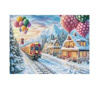 Paysage Hivernal de Forêt Enneigée 500 Pieces Casse-tête Adulte en Carton sans Déformation Très Difficile Haute Difficulté Anti-Stress Décoration Murale Cadeau Noël Pas Cher 500 PCS