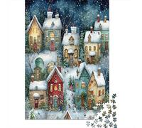 Paysage Hivernal féérique Cadeau Unique Décoration Intérieure Maisons Jeu ÉduChatif Challenge Toy Adultes & Enfants des 14 Ans 70x50cm/1000pcs