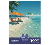 Paysage insulaire Puzzle 1000 pièces Seaside Paysage - Activité Ludique pour Adultes Et Ados, Qualité Premium, Poster Mural Inclus, Boîte Cadeau, 70x50cm/1000pcs