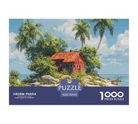 Paysage insulaire Puzzle 1000 Pièces Seaside Paysage -soirée Jeu Esprit Puzzle, Pièce Épaisses Antiglisse, Poster & Boîte Cadeau, 70x50cm/1000pcs
