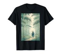 Paysage Japonais en Bambou sur Bois Art Spirituel Nature T-Shirt