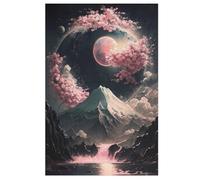 Paysage Japonais néon Puzzles Adulte - Puzzle en Bois 1000 Pièces - Challenge - Adultes Et Enfants Dès 12 Ans (78×53cm)