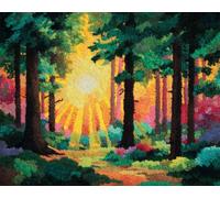 Paysage Kit Tufting Completforêt De Dessins Animés Kit De Tapis À Crochet À Faire Soi-Même，Set Fabrication De Tapisserie，Kits De Broderie Au Point De Croix，Travaux D'Aiguille，Artisa 21x29in