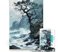 Paysage Marin orageux Puzzle 1000 pièces pour Adultes Cadeau Jeu de logique et d'adresse Anti-Stress Découpe précise Liste de souhaits du Père Noël 38x26cm