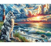 Paysage Marin Phare côtier 1000 Pièces Puzzle Collectionneur en Carton Rigide sans Déformation Ménagerie radieuse et fantaisiste Très Difficile Motif Complexe Décoration Murale Qualité Premium 1000 P