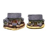 Paysage miniature de jardinage en résine, décoration de maison de campagne miniature | 2 décorations de paysage, fournitures de maison pour cheminée, armoire, table