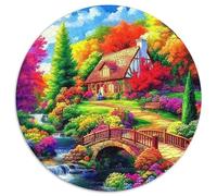 Paysage montagneux de Campagne 1000 Pièces Puzzle pour Adultes Et Enfan Natural Scenery Puzzle Rond Décompression Créative Jeu Cadeau Unique 1000pcs (67.5x67.5cm)