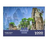 Paysage montagneux Rocheux Puzzle pour Adultes Puzzle 1000 Pièces Papier Végétation Verte Relaxation Décoration Maison 52x38cm/1000pcs