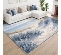 Paysage Naturel Plage Océan Arbustes Dunes Tapis Salon 180 x 240 cm | Tapis Vacances Côtières Lavable Machine Antidérapant et Douce, Chambre, Descente de Lit Carpets, Salle a Manger, Cuisine