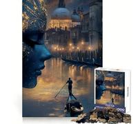 Paysage onirique de Venise avec Personnage masqué Puzzle de 1000 pièces pour Adolescents Exercice de raisonnement Loisirs apaisants Bords de qualité supérieure Cadeau attentionné (50x75cm)