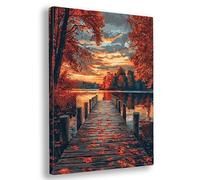Paysage Peinture Numero Adulte, DIY 30x40cm Kits de Peinture au Numéro Automne pour Adultes Débutants et Enfants, avec Pinceaux et Peintures Acryliques, Paint by Numbers pour Décoration Maison, C-53