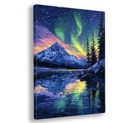 Paysage Peinture Numero Adulte, DIY 70x90cm Kits de Peinture au Numéro Aurore pour Adultes Débutants et Enfants, avec Pinceaux et Peintures Acryliques, Paint by Numbers pour la Décoration Maison, M-27