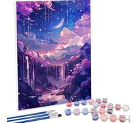 Paysage Peinture par Numero Adulte Automne, Peinture Numero Adulte Débutants DIY Pinceaux Paint de Dessin de Pigment Acrylique Kit, Loisirs Créatifs Decoration Maison Cadeau 50 x 70 cm PjY5792 6-6