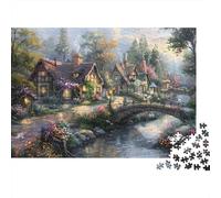 Paysage Pont de Campagne Puzzle 1000 Pièces Papier pour Adultes Carton Épais Décoration Murale Jeu Éducatif 38x26cm/1000pcs