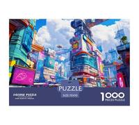 Paysage Puzzle 1000 Pièces Cyber City - Challenge Zen, Carte Géographique À Assembler, Poster Inclus, Cadeau ÉduChatif, 70x50cm/1000pcs
