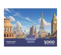 Paysage Puzzle 1000 Pièces Monuments célèbres - Puzzle Luxe, Carton Recyclé Premium, Défi Stimulatif, Déco Après Assemblage, 70x50cm/1000pcs