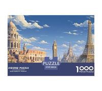 Paysage Puzzle 1000 Pièces Monuments célèbres - Puzzle Mural Unique, Déco Et Challenge, Poster Inclus, Pièces Durables, 38x26cm/1000pcs