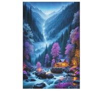Paysage Puzzle Enfants 1000pcs, Puzzles en Bois- Kit Bricolage Relax Jeux pour Adolescents Et Adultes Cadeaux 78×53cm