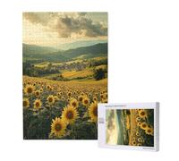 Paysage Puzzle Tournesol 500 Pièces Adultes, DIY Puzzles Classiques Art avec Boîte d'emballage et Photos de Référence, Relaxation/Soulagement du Stress/Jeux Amusants, Creatif Cadeau pour Femme M-1520