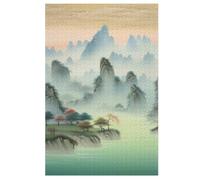 Paysage Puzzles 1000 Pièces Adultes, Puzzle en Bois Jeux D'adresse pour Toute La Famille,Jeu De Team Building 78×53cm