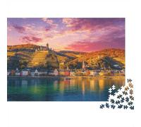 Paysage Rhin Puzzles 1000 Pièces Recy oucher Soleil Vallée Puzzle pour Personnes Âgées Accessoires Jeu Anniversaires Famille Amis Excellent Cadeau 38x26cm/1000pcs