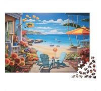 Paysage Riviera Puzzle 1000 Pièces en Carton De Qualité Supérieure, Jeu De Puzzle Puzzle De Détente Mentale pour La Décoration De Bureau, pour Les Femmes, Cadeaux pour Les Hommes 38x26cm/1000pcs