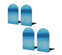 Paysage sous-marin tranquille - Serre-livres en bois imprimé avec base en métal pour étagères, maison, bureau, organisateur robuste, paire de cadeaux.