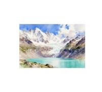 Paysage Tableau Montagne Lac 2. Impression sur Toile 40x60cm Sans Cadre