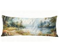 Paysage Taie Oreiller 40x120 cm Arbre Housse Traversin 120 x 40 cm Set de 1 Coussin Grossesse, Douce et Confortable avec Fermeture éclair Invisible Oreiller de Corps pour Canapé Coussin Long J0-332