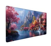 Paysage Tapis de Souris Rivière Tapis de Souris XXL 600 x 300 mm Mouse Pad Gaming en Caoutchouc Antidérapant et Imperméable Desk Mat pour Ordinateur Portable, Maison, Gamer, Accessoires Bureau c924