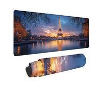 Paysage Tapis de Souris XXL 1500 x 800mm, Tapis Souris Tour Eiffel sous Main Bureau avec 3MM Bords Cousus, Imperméable Mouse Pad Base en Caoutchouc Antidérapant Surface pour Gamer, Cadeau -hjw26012E