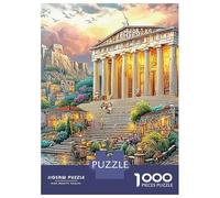 Paysage Urbain Ancien avec Chien 3 Couches Carton Temple Grec d'or Puzzle, Défi Ultra Difficile Adultes, Entraînement Cerveau, Soulagement Stress, Décor Mural & Cadeau Seniors 52x38cm/1000pcs