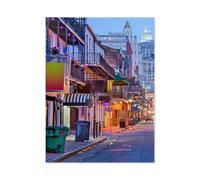 Paysage Urbain avec Bars et Restaurants: Bourbon Street, La Nouvelle-Orléans, États-Unis，Puzzles pour Adultes Puzzle 1000 Pièces pour Adolescents Adultes Jeux De Puzzles Amusants uzzle en Papier -N24