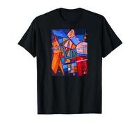 Paysage Urbain de Londres Graphique Cubiste Abstrait Fine Art T-Shirt