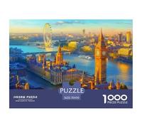 Paysage Urbain de Londres Puzzle 1000 Pièces Papier pour Adultes Scène au Coucher du Soleil Puzzle en Famille Détente 70x50cm/1000pcs