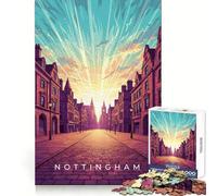 Paysage Urbain de Nottingham avec Ciel radieux Puzzle de 1000 pièces pour Adolescents Jeu de réflexion Jouet à Partager Découpe Nette (50x75cm)