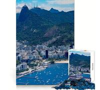Paysage Urbain de Rio de Janeiro avec Le Christ Rédempteur Puzzle de 1000 pièces pour Adolescents Jeu de logique et de Train Silencieux et Amusant Découpe Lisse Joli Cadeau (38x52cm)