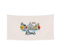 Paysage urbain de Rome avec impression italienne, bannière de vacances de carnaval, décoration de fête en plein air pour les rassemblements festifs à suspendre pour le jardin