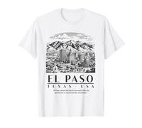 Paysage Urbain du désert d'El Paso au Coucher du Soleil avec des Montagnes. T-Shirt