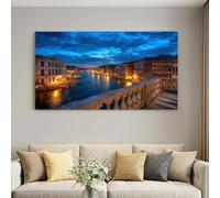Paysage Urbain Impression sur Toile 40L x 30W cm Image Tableau Cadre Decoration Murale Canal de VeniseDecoratifs Muraux Chambre Cuisine Panoramique Deco Salon Art Wall
