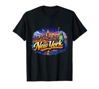 Paysage Urbain Nocturne de New York Skyline T-Shirt