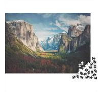 Paysage Vallée Montagne Puzzle 1000 Pièces pour Adultes Vue Imprenable d'une Vallée Alpine Ensoleillée Premium Robuste Haute Qualité Défiant Anti-Stress Jeu Familial Cadeau 52x38cm/1000pcs