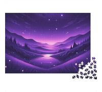 Paysage Violet Puzzle 1000 Pièces Educa Jouet en Bois Cadeau Unique Décoration Intérieure Scène de Nuit étoilée Jeu Éducatif Challenge Toy Adultes Et Enfants À Partir De 14 Ans 1000pcs (75x50cm)