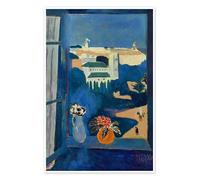 Paysage vu d’une fenêtre en Tanger, 1912 Poster de Henri Matisse 14 x 21 cm Bleu Tableaux Décoration murale