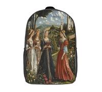 Paysages de la Renaissance Sac À Dos Filles Cartable Enfants Garçons 17inch Grande Capacité Adolescents Personnages élégants, jardins et architecture classique Sac De Voyage Scolaire Poids Léger