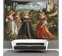 Paysages de la Renaissance Tapisserie,Elegant Figures Gardens And Classical Architecture Tenture Murales Pour Chambre Esthétique,décoration De La Maison Pour Le Salon 130cmx150cm
