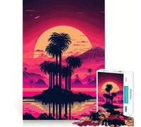 Paysages de Plage au Coucher du Soleil, Puzzle de 1000 pièces pour Adultes, Jeu de logique mentale Anti-Stress, découpe Ferme, 38x26cm