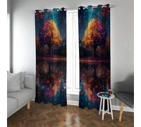 Paysages naturels fantastiques Rideaux fenêtre Rideaux d’Arbre d’Automne Lumineux bloquant la lumière Rideaux thermiquement isolants réduisant Le Bruit Microfibre 2 Panneaux (W132xL214cm chacun)