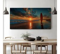 Paysages Naturels Océan Sports Planches De Surf Tableau Décoration Murale Salon - Impression sur Toile Encadrée Style Côtier pour Chambre, Bureau et Couloir, À Assembler Soi-même Murale 90 x 60 cm