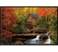 Paysages - Poster - The Old Mill - vieux moulin + cadre amovible, Shinsuke® Maxi plastique noir, vitre acrylique